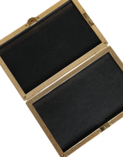 Dolce & Gabbana Black Leather Clutch Evening Purse Bag