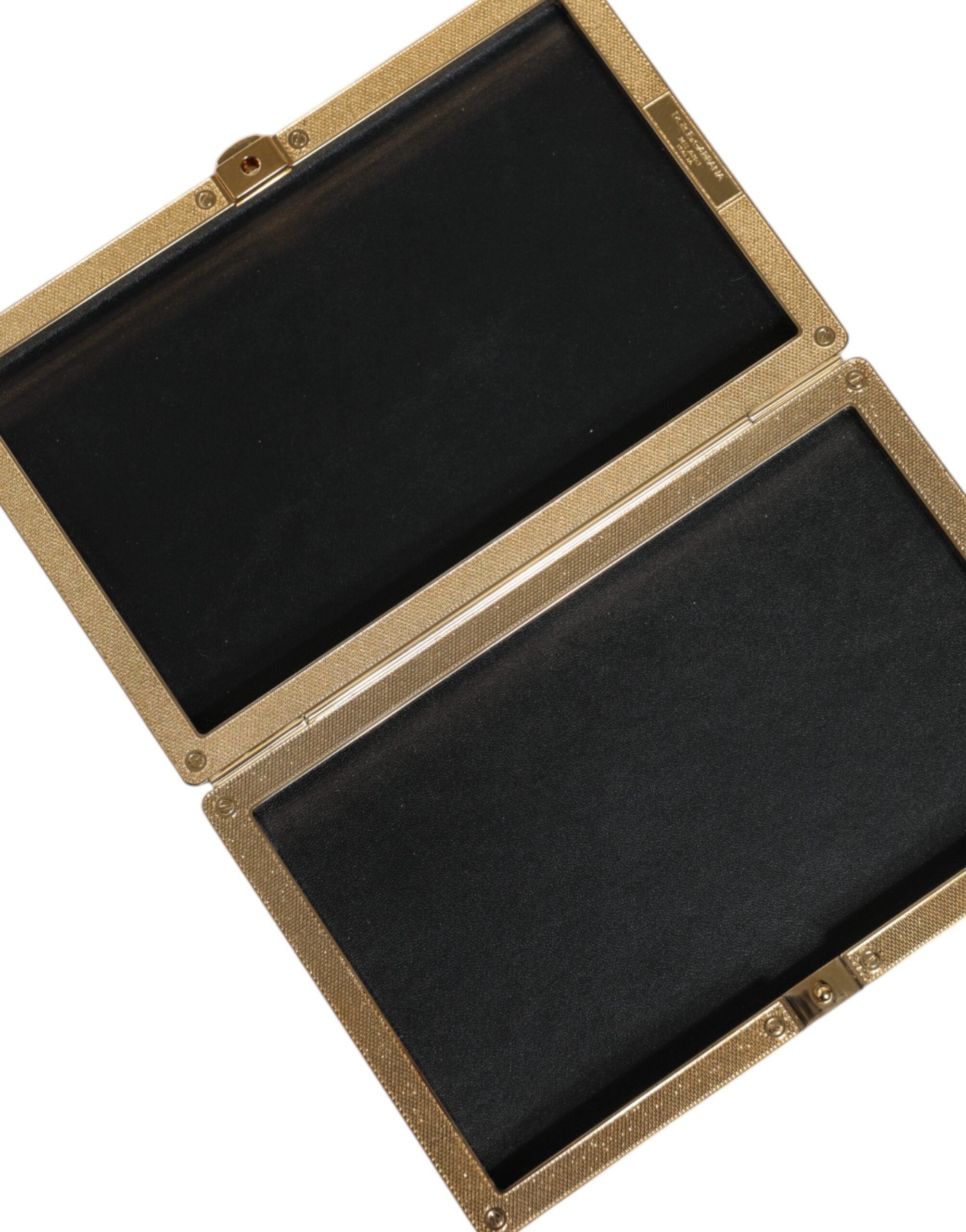 Dolce & Gabbana Black Leather Clutch Evening Purse Bag
