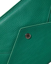 Grön läderväska med kuvertväska, mini-väska, surfplatta