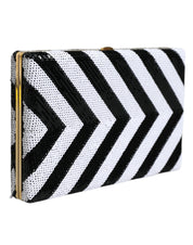 Dolce & Gabbana Black White Goat Leather Clutch