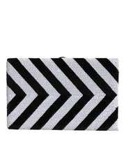 Dolce & Gabbana Black White Goat Leather Clutch