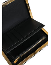 Dolce & Gabbana Black White Gold Frame Clutch Evening Bag