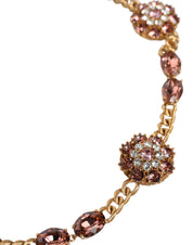 Gold Tone Brass Crystal Embellished Waist Chain Belt