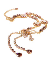 Gold Tone Brass Crystal Embellished Waist Chain Belt