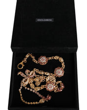Gold Tone Brass Crystal Embellished Waist Chain Belt