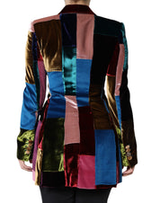 Multicolor Double Breasted Patchwork Blazer Jacket