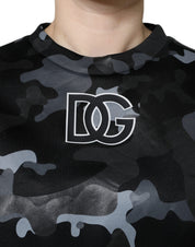 Black Camouflage Round Neck Sweatshirt Sweater