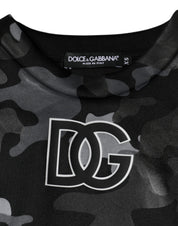 Black Camouflage Round Neck Sweatshirt Sweater