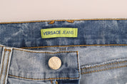 Blue Wash Torn Stretch Slim Fit Jeans