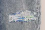 Blue Wash Torn Stretch Slim Fit Jeans