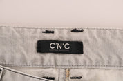 Gray Wash Cotton Slim Jeans