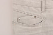 White Cotton Stretch Slim Jeans