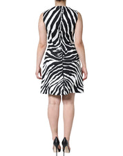 Black White Zebra A-line Sheath Mini Dress
