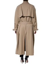 Khaki Double Breasted Trench Coat Jacket