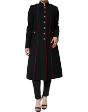 Black Single Breasted Trench Coat Jacket