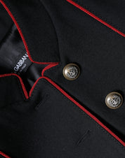 Black Single Breasted Trench Coat Jacket
