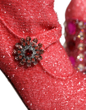 Pink Crystal Lurex Fantasy High Boots Shoes