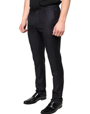 Black Stripes Skinny Men Dress Pants