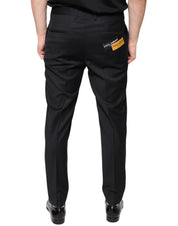 Svarta ull skinny herrklänningsbyxor