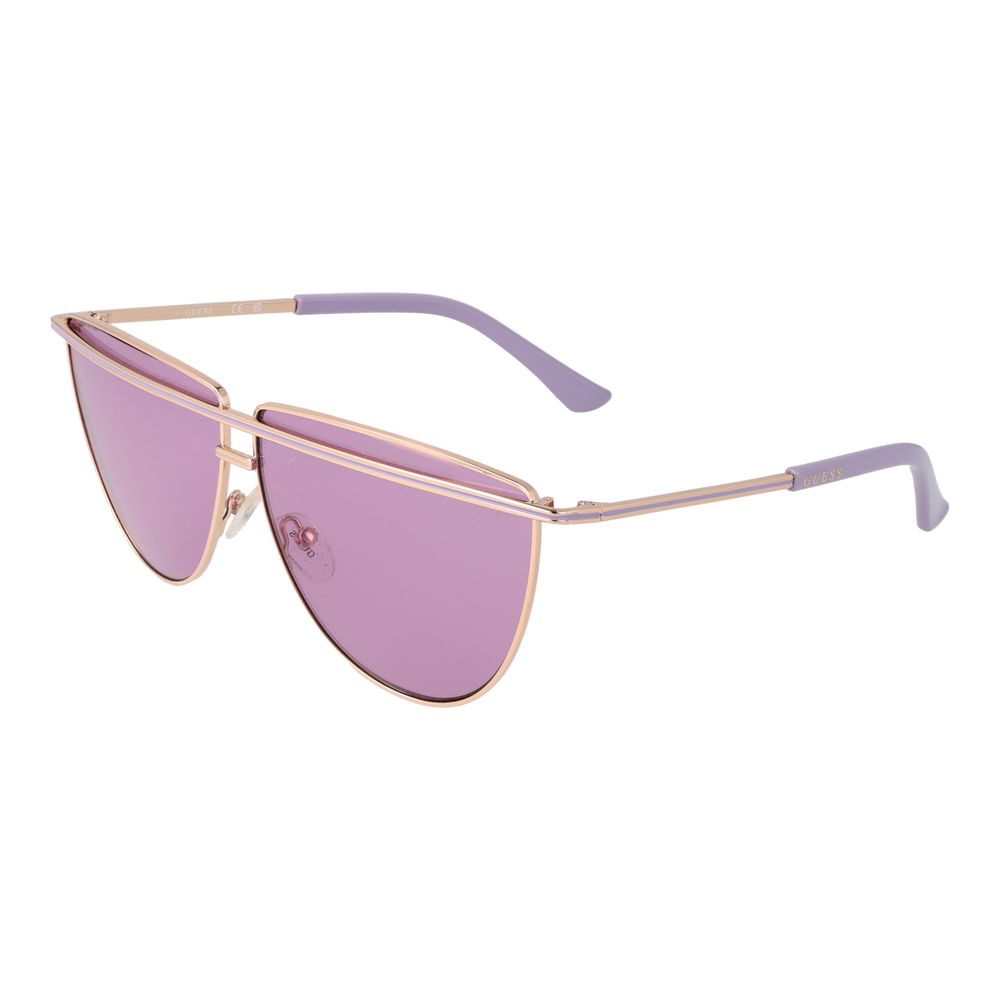 Guess Rose Gold Metal Aviator Sunglasses