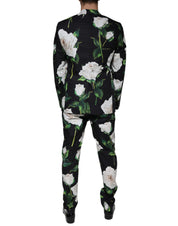 Svart rosé bomull herrkostym i två delar