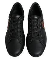 Dolce & Gabbana Black London Sacred Heart Calf Leather Sneakers