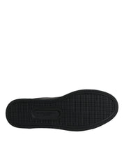 Dolce & Gabbana Black London Sacred Heart Calf Leather Sneakers