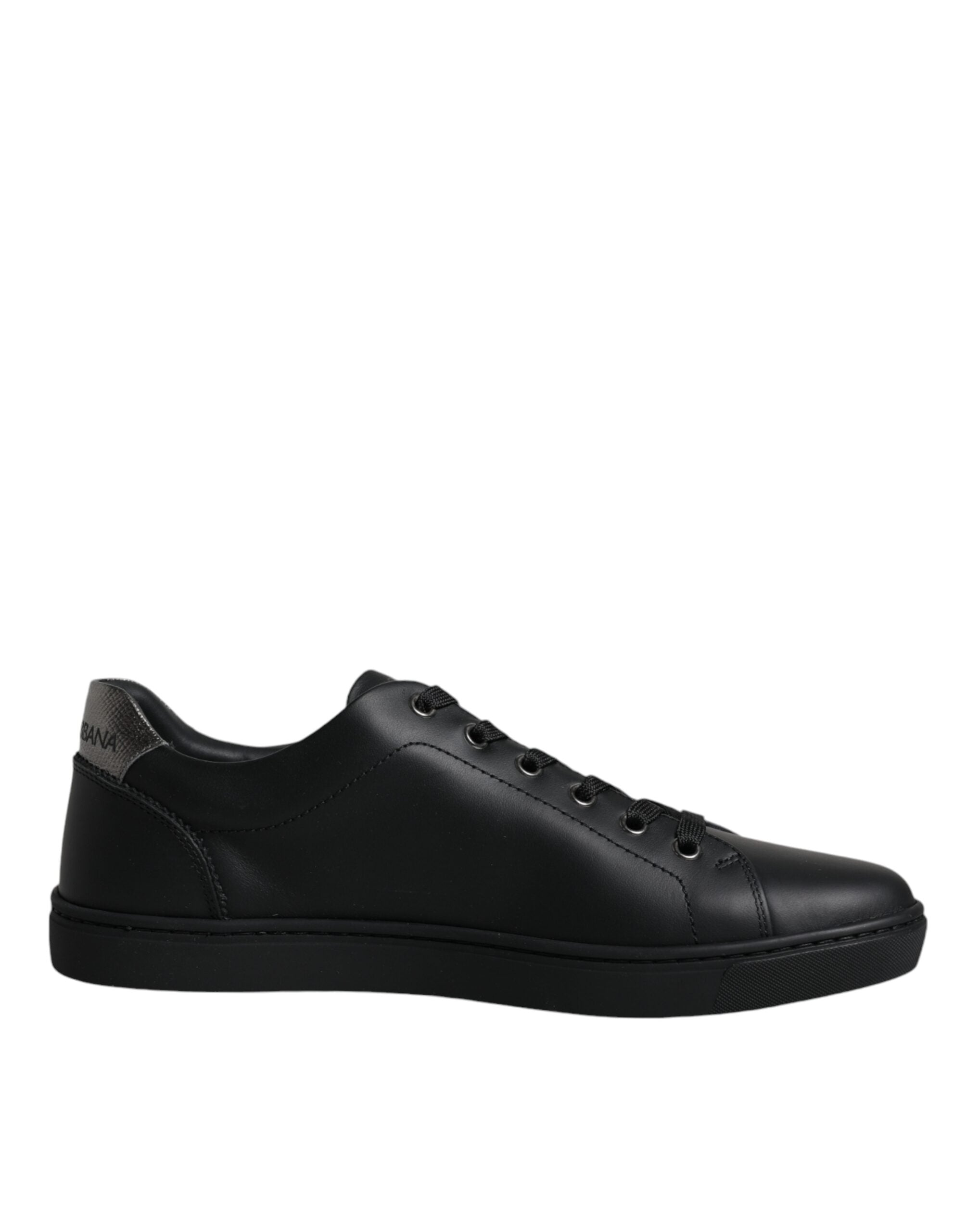 Dolce & Gabbana Black London Sacred Heart Calf Leather Sneakers