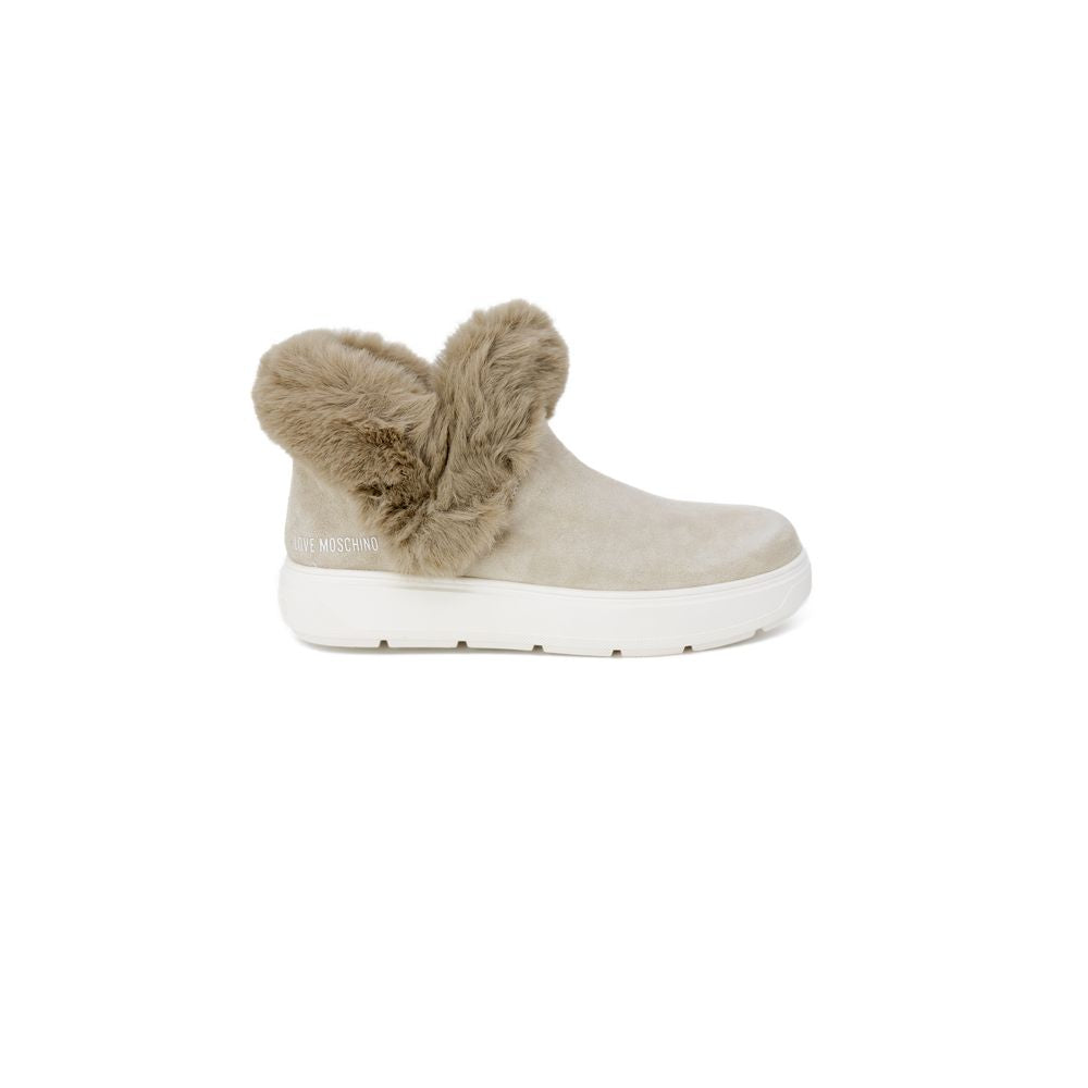 Beige lädersneaker