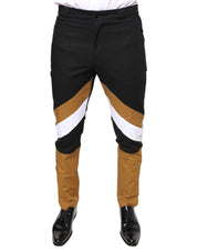 Flerfärgade randiga smala bomullsbyxor