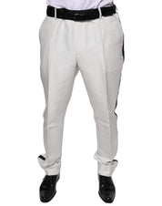 White Polyester Formal Dress Pants