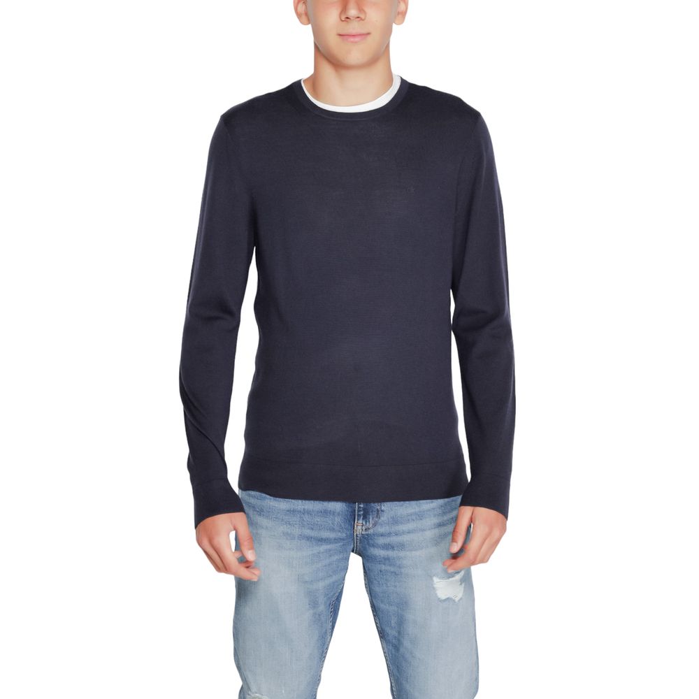 Blue Recycled Wool Crew Neck Sweatshirt - Calvin Klein