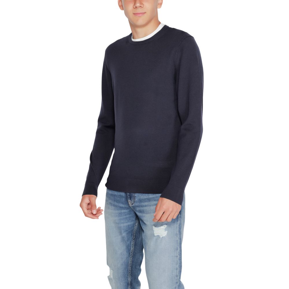 Blue Recycled Wool Crew Neck Sweatshirt - Calvin Klein