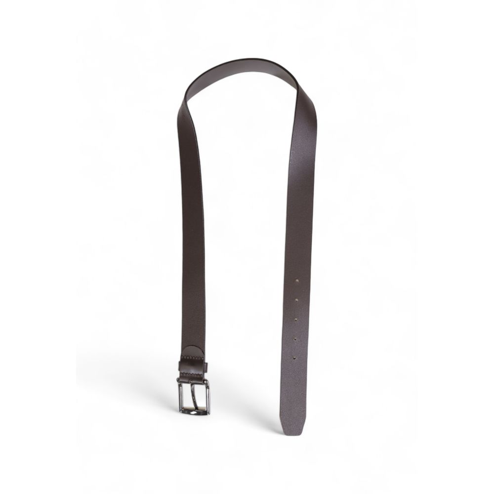 Brunt läderbälte med Tommy Hilfiger-logotyp