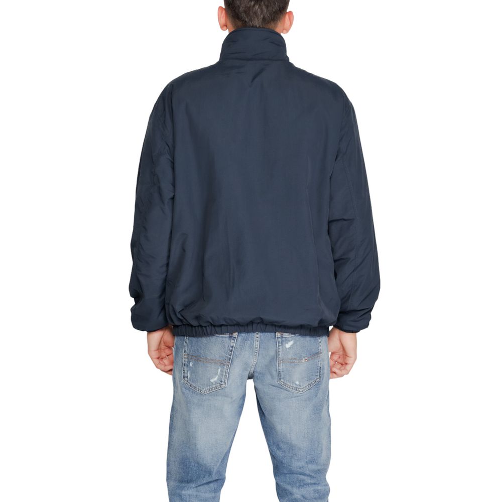 Blue Recycled Polyester Shell Jacket with Embroidered Logo