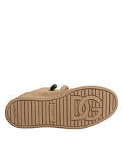 Dolce & Gabbana Brown Jute Low-Top Sneakers