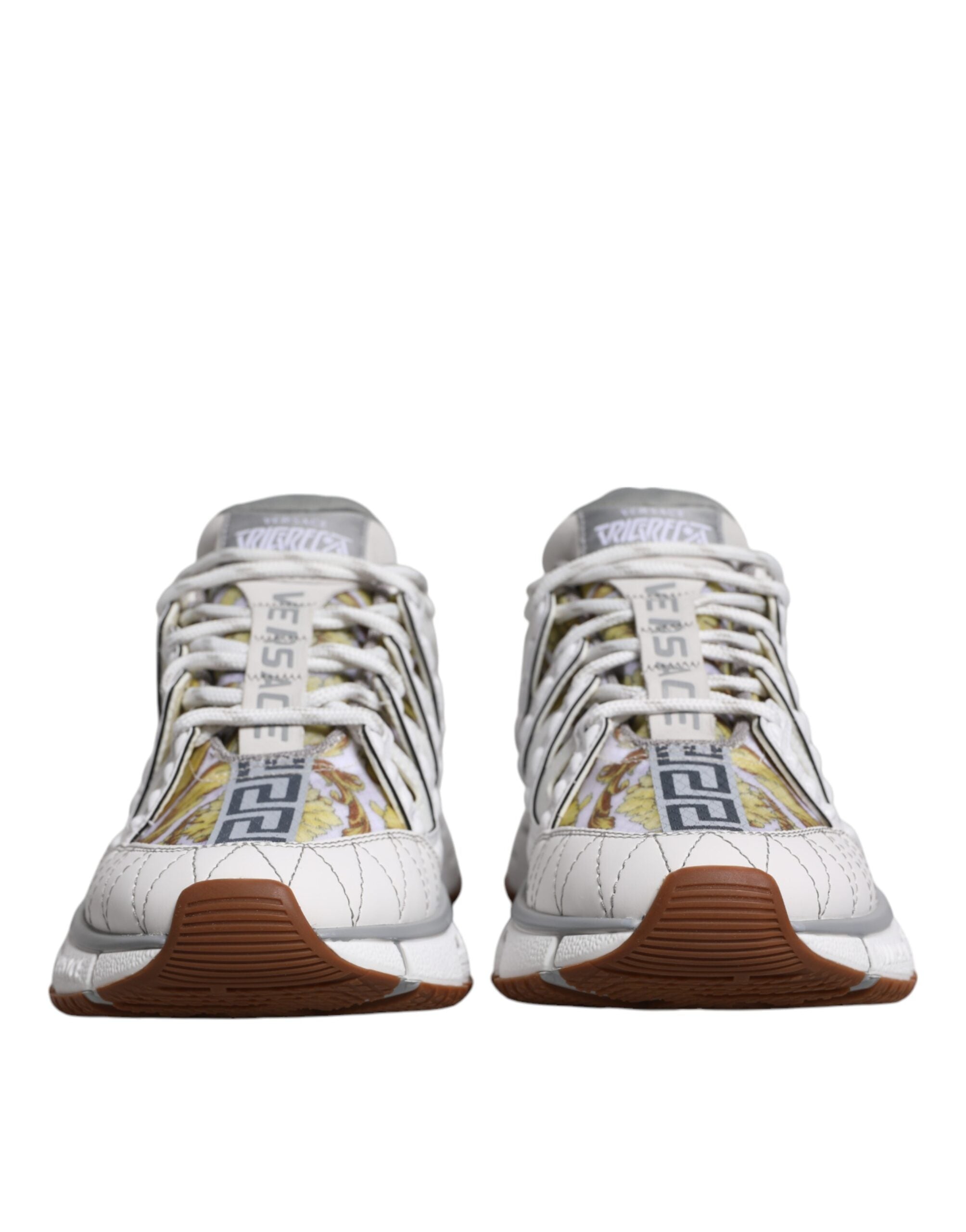 Versace White Synthetic Trigreca Barocco Low-Top Sneakers