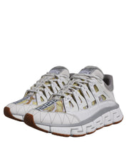 Versace White Synthetic Trigreca Barocco Low-Top Sneakers