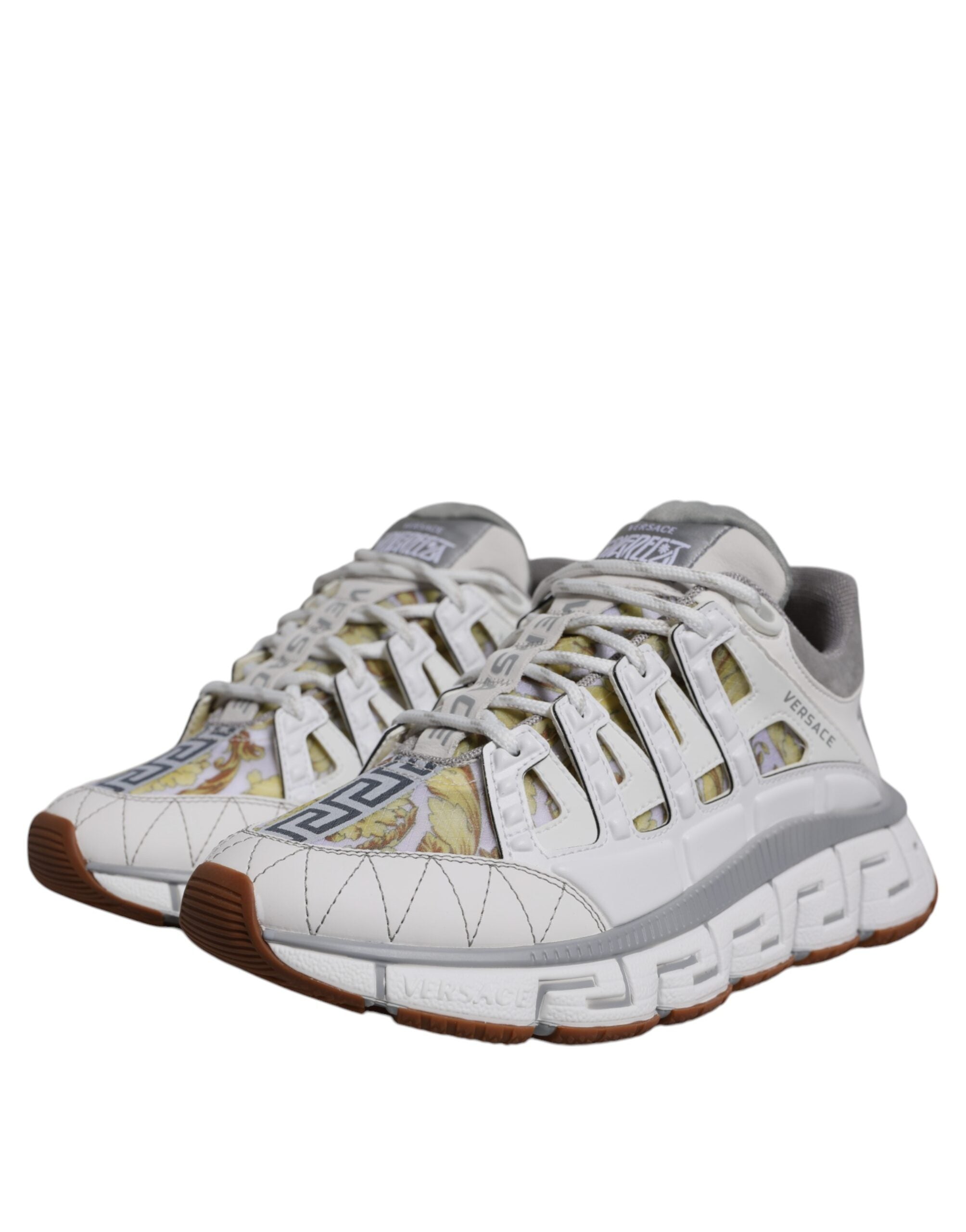 Versace White Synthetic Trigreca Barocco Low-Top Sneakers