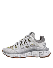 Versace White Synthetic Trigreca Barocco Low-Top Sneakers