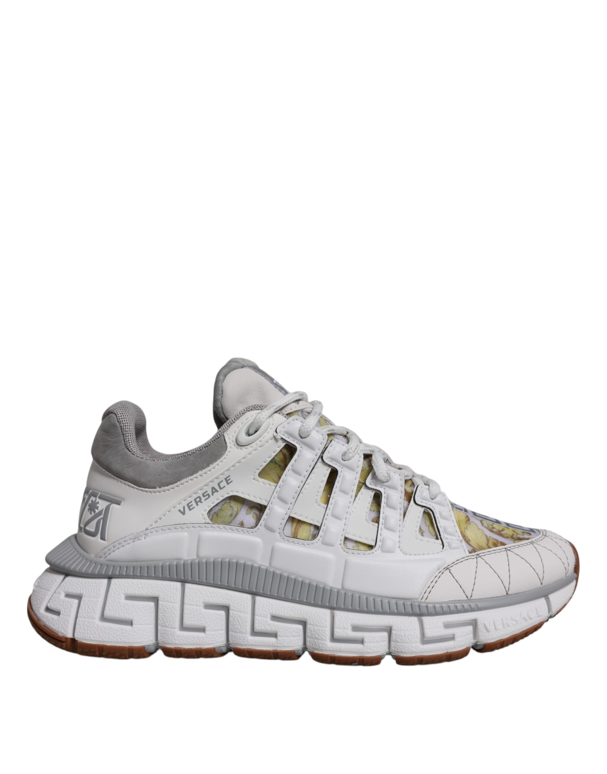 Versace White Synthetic Trigreca Barocco Low-Top Sneakers