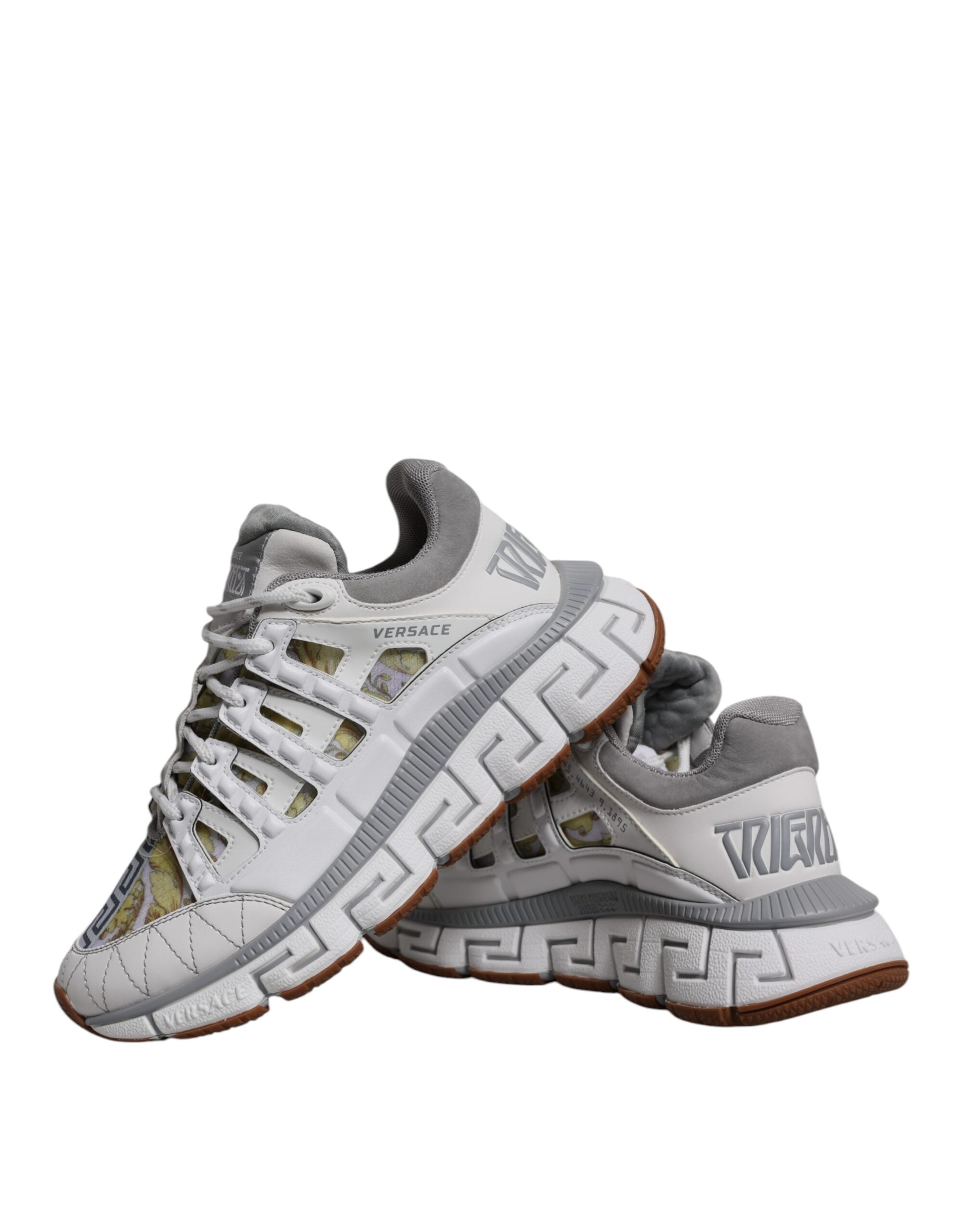 Versace White Synthetic Trigreca Barocco Low-Top Sneakers