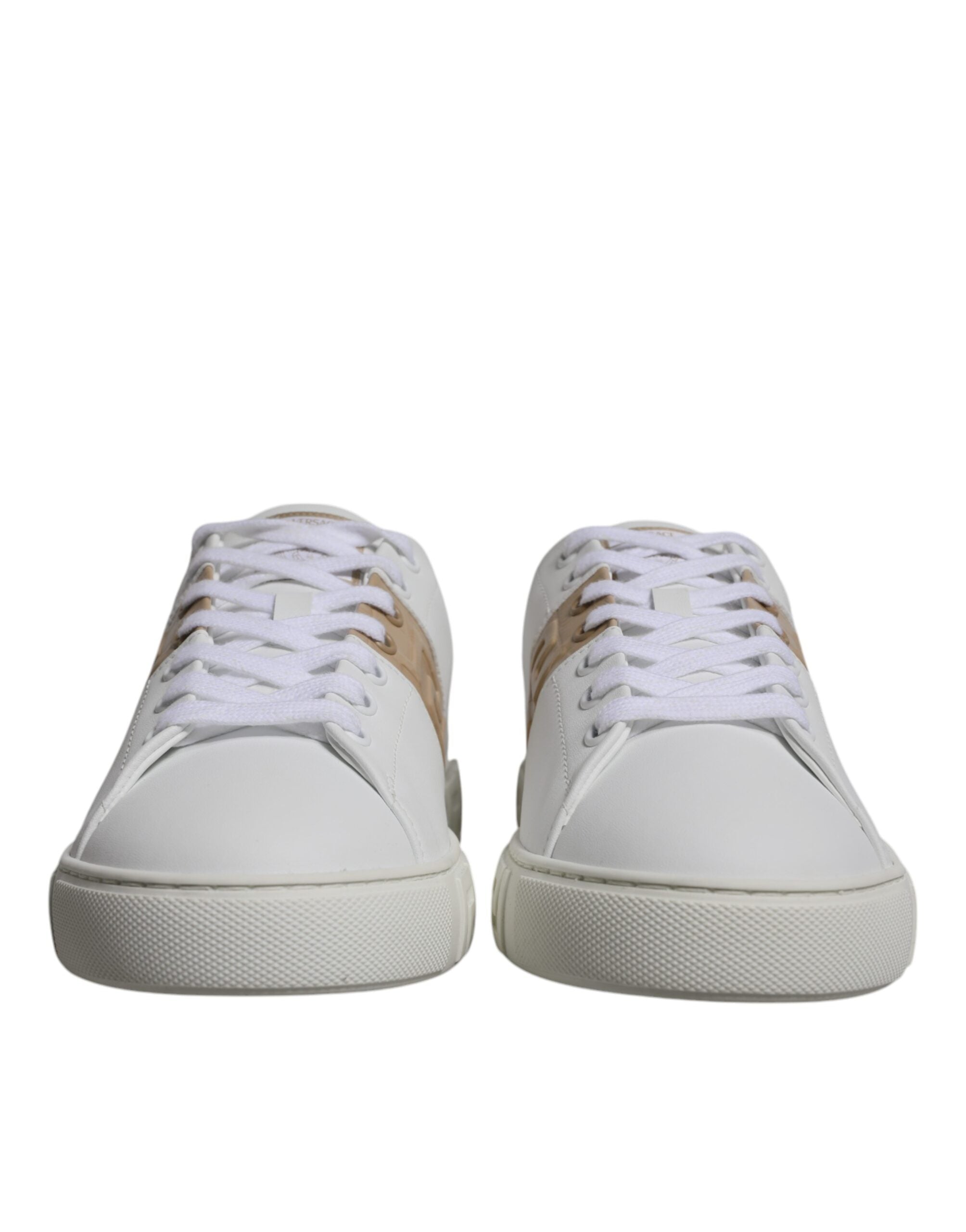 Versace White Brown TPU Low-Top Sneakers