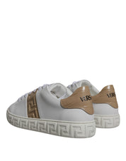 Versace White Brown TPU Low-Top Sneakers