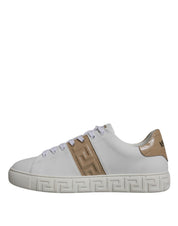 Versace White Brown TPU Low-Top Sneakers