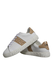 Versace White Brown TPU Low-Top Sneakers