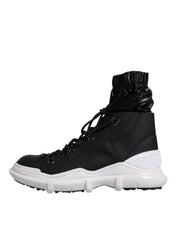 Black Nylon Galileo High Top Sneakers Shoes