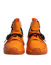 Orange Multi Panel Chunky High Top Sneakers Shoes