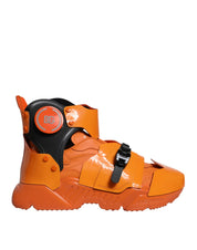 Orange Multi Panel Chunky High Top Sneakers Shoes