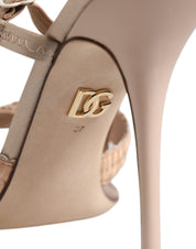 Beige Keira Slingback Heels Sandals Shoes